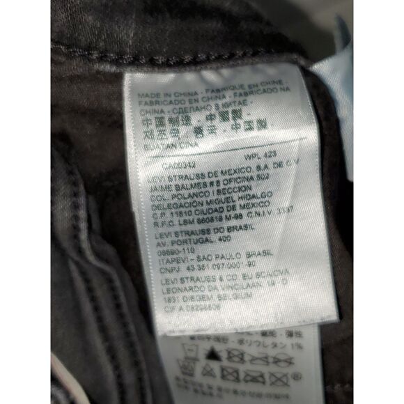 Levi's Premium Mile High Super Skinny Black Jeans Rhinestones Distressed Size 27 - Picture 10 of 13